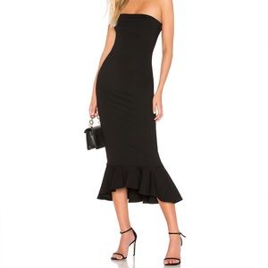 Izzy Ruffle Maxi Dress - black (never worn)